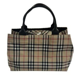 Burberry Beige and Black Novacheck Tote